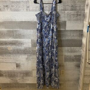 Shein jumper romper pants sooo cute! Small blue floral paisley wide legs
